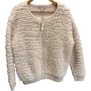 Barefoot Dreams - CozyChic Loop Fringe Jacket in Cream Womens Size L